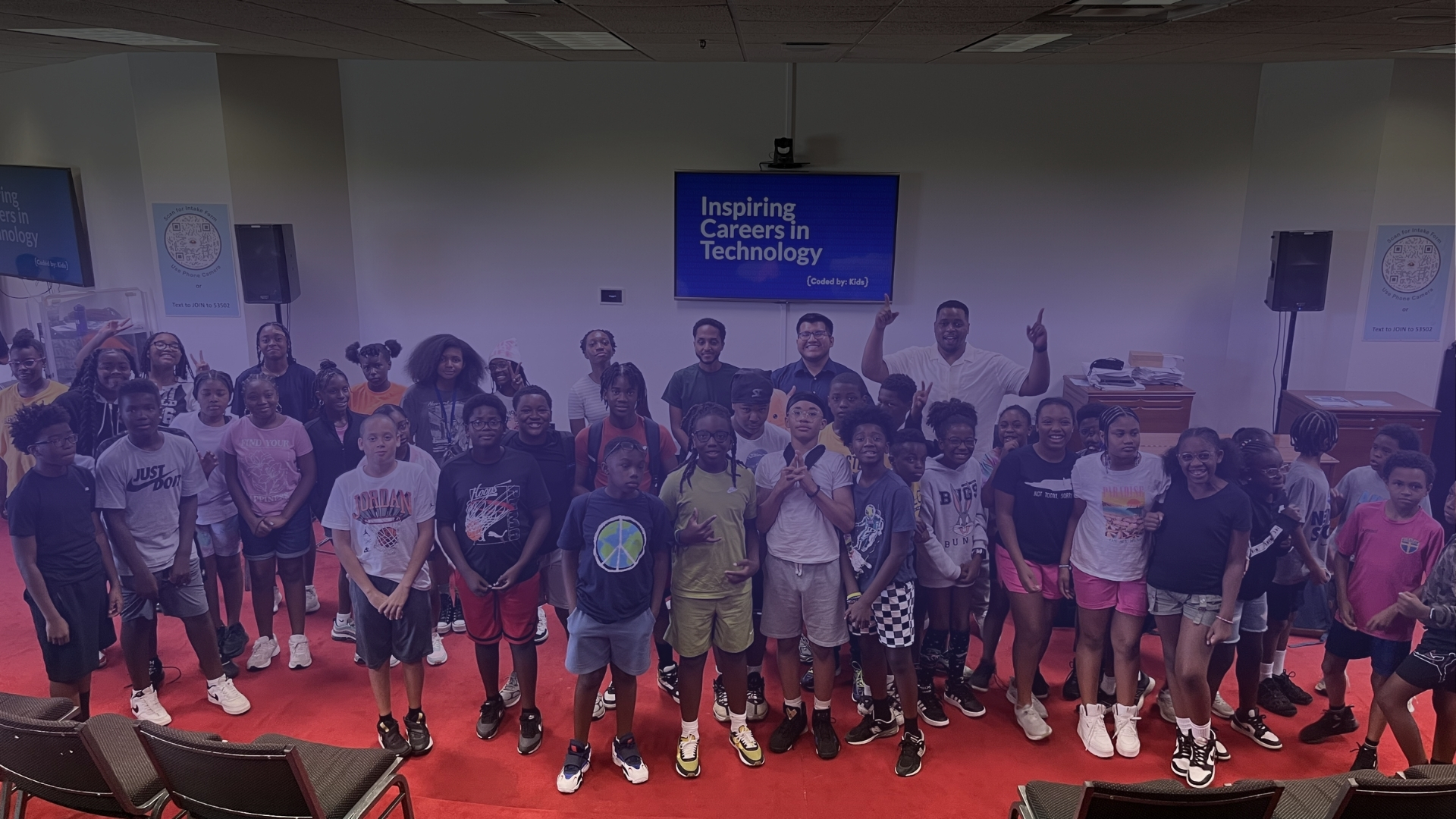 Group of happy children at Camp Adonai, a summer camp in Philadelphia.